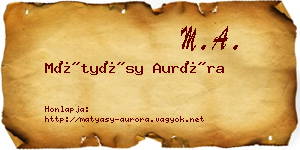 Mátyásy Auróra névjegykártya